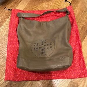 EUC Tory Burch Leather Taupe Tote